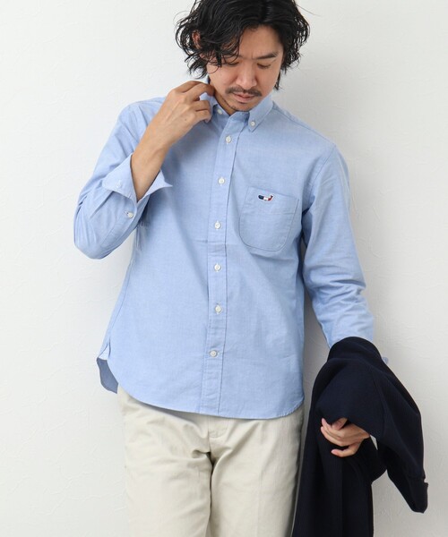 NOLLEY’S（ノーリーズ）の「クジラワンポイント ボタンダウンシャツ（シャツ/ブラウス・メンズ・ホワイト/ホワイト系その他/サックスブルー/ブラック系その他/グレー系その他・S/M/L/XL/XXL）」の19枚目の写真