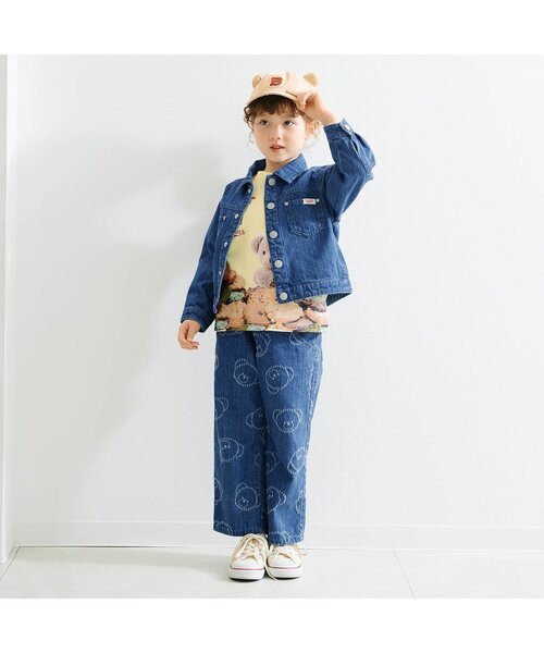 apres les cours（アプレレクール）の「tiny bear セーラー&バッグモチーフジャケット（デニムジャケット・キッズ・ベージュ/ブルー・80/90/100/110/120）」の4枚目の写真