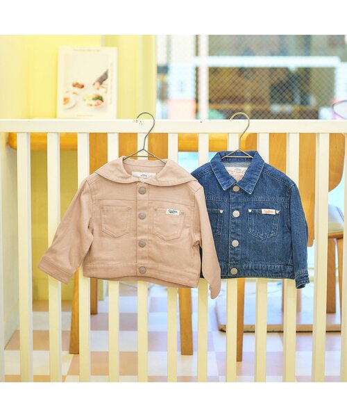 apres les cours（アプレレクール）の「tiny bear セーラー&バッグモチーフジャケット（デニムジャケット・キッズ・ベージュ/ブルー・80/90/100/110/120）」の9枚目の写真
