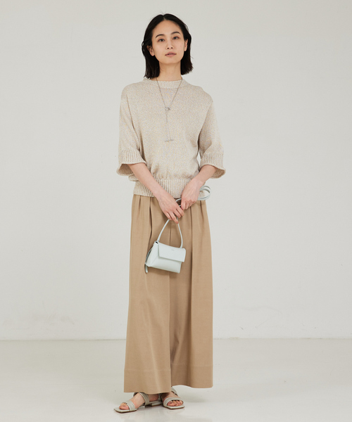 qualite(カリテ)の「ギマコットンクールネックニット(ニット/セーター・レディース・ベージュ/ライトブルー/オフホワイト/グレー/ブルー・フリー)」の19枚目の写真