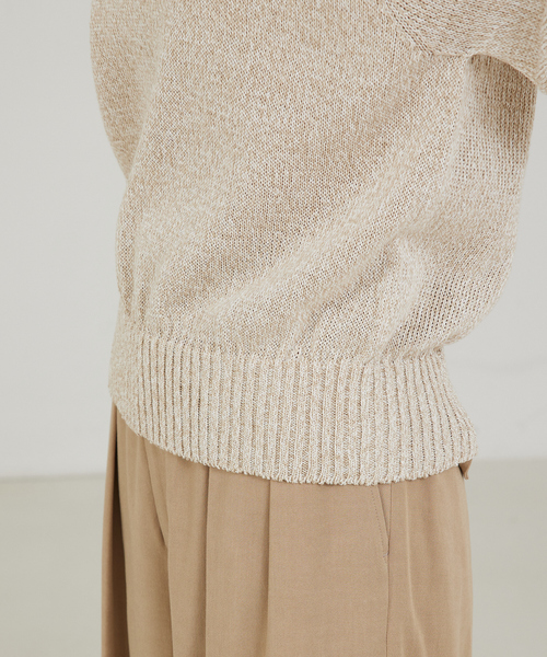 qualite(カリテ)の「ギマコットンクールネックニット(ニット/セーター・レディース・ベージュ/ライトブルー/オフホワイト/グレー/ブルー・フリー)」の12枚目の写真