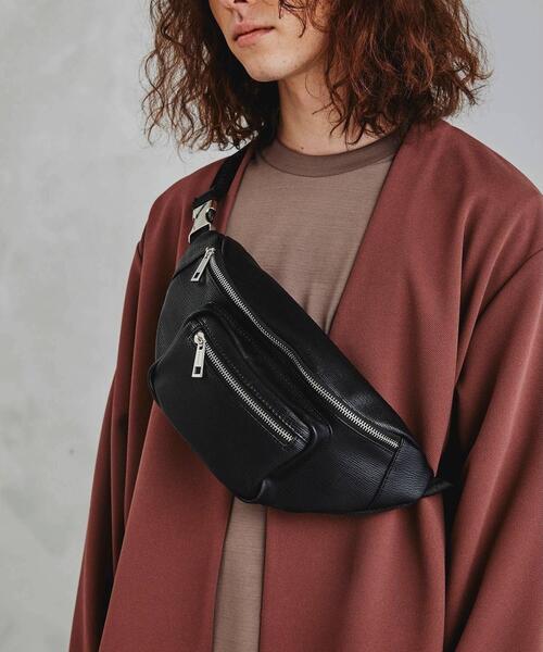 tk.TAKEO KIKUCHI（ティーケータケオキクチ）の「◆レザー調ミニウエストバッグ（ボディバッグ/ウエストポーチ・メンズ・ベージュ系4/ブラック系/ブラック系1/ダークブラウン/ブラック系4/ブラック系5/ブラック・00）」の5枚目の写真