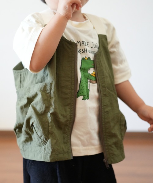 MAKE YOUR DAY(メイクユアデイ)の「ワークベスト■90~140cm対応(ベスト・キッズ・ブラック/カーキ/ベージュ・M/L/S)」の3枚目の写真