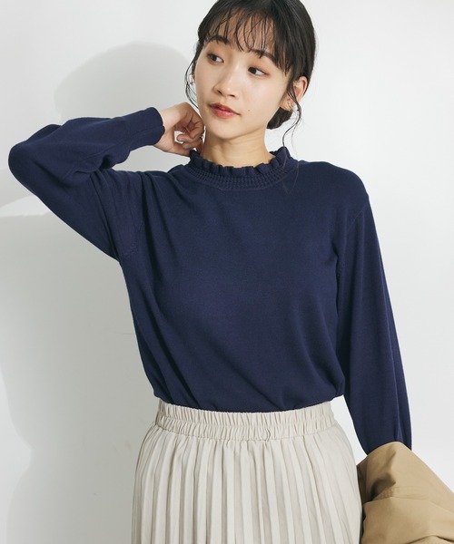 CRAFT STANDARD BOUTIQUE（クラフトスタンダードブティック）の「エリシャーリングニットプルオーバー（ニット/セーター・レディース・ブルー/グリーン/ホワイト/ネイビー・FREE）」の3枚目の写真