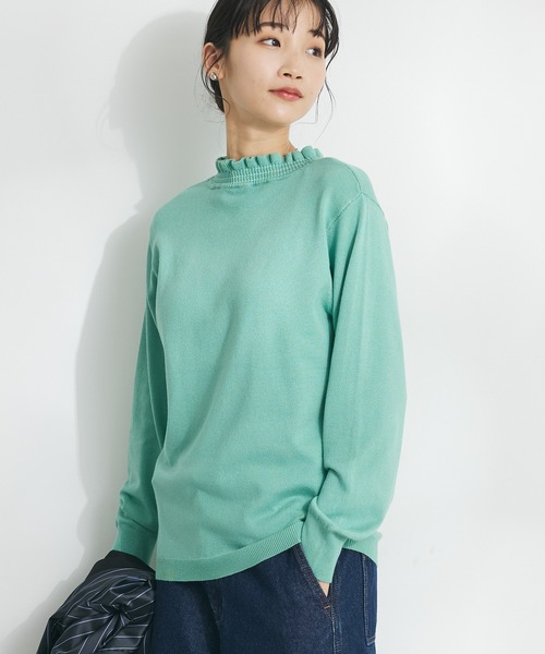 CRAFT STANDARD BOUTIQUE（クラフトスタンダードブティック）の「エリシャーリングニットプルオーバー（ニット/セーター・レディース・ブルー/グリーン/ホワイト/ネイビー・FREE）」の2枚目の写真