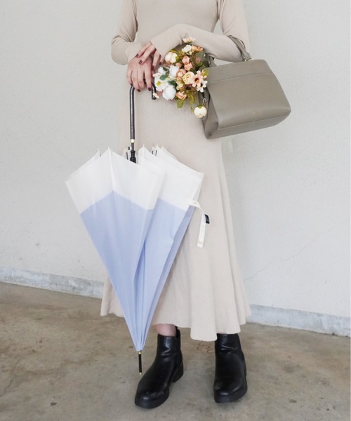 Port（ポート）の「【 Port / ポート 】 くすみ バイカラー 雨傘 / ジャンプ式 長傘 （ 60cm ）（長傘・レディース・バイオレット/ミント/チャコールグレー/グレイッシュベージュ/ピンクベージュ/サックスブルー・FREE）」の5枚目の写真