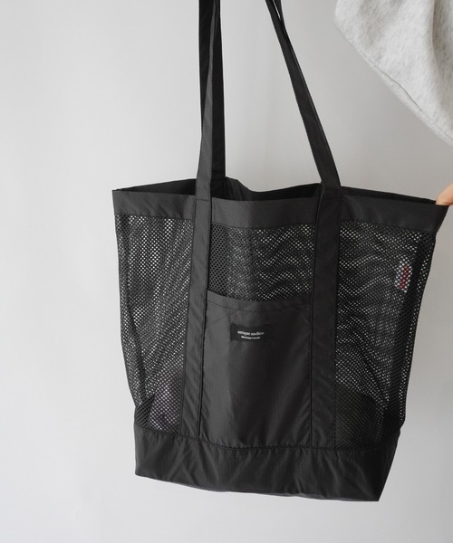 United Athle（ユナイテッドアスレ）の「【 UNITED ATHLE / ユナイテッドアスレ 】 antique andico ライトナイロン リップストップ メッシュ トートバッグ（トートバッグ・レディース・ベージュ/ブラック/カーキ・FREE）」の5枚目の写真