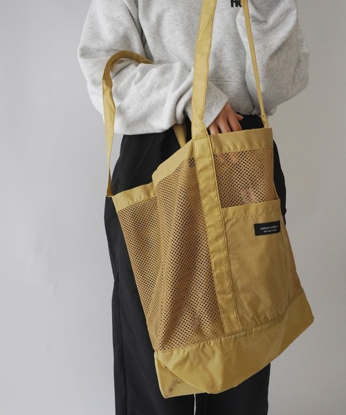 United Athle（ユナイテッドアスレ）の「【 UNITED ATHLE / ユナイテッドアスレ 】 antique andico ライトナイロン リップストップ メッシュ トートバッグ（トートバッグ・レディース・ベージュ/ブラック/カーキ・FREE）」の9枚目の写真
