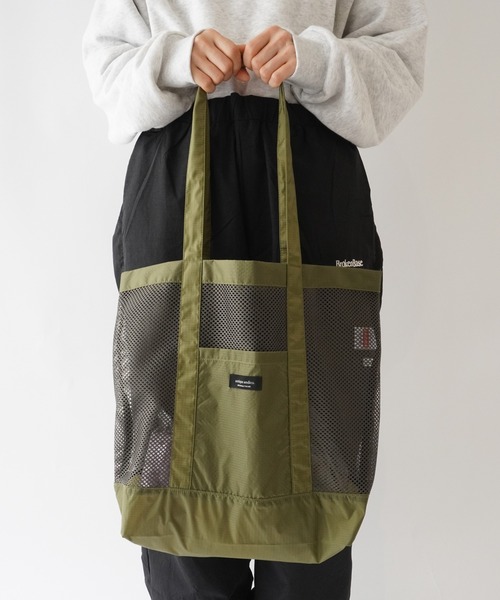 United Athle（ユナイテッドアスレ）の「【 UNITED ATHLE / ユナイテッドアスレ 】 antique andico ライトナイロン リップストップ メッシュ トートバッグ（トートバッグ・レディース・ベージュ/ブラック/カーキ・FREE）」の15枚目の写真