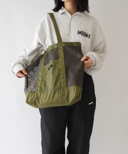 United Athle（ユナイテッドアスレ）の「【 UNITED ATHLE / ユナイテッドアスレ 】 antique andico ライトナイロン リップストップ メッシュ トートバッグ（トートバッグ・レディース・ベージュ/ブラック/カーキ・FREE）」の16枚目の写真