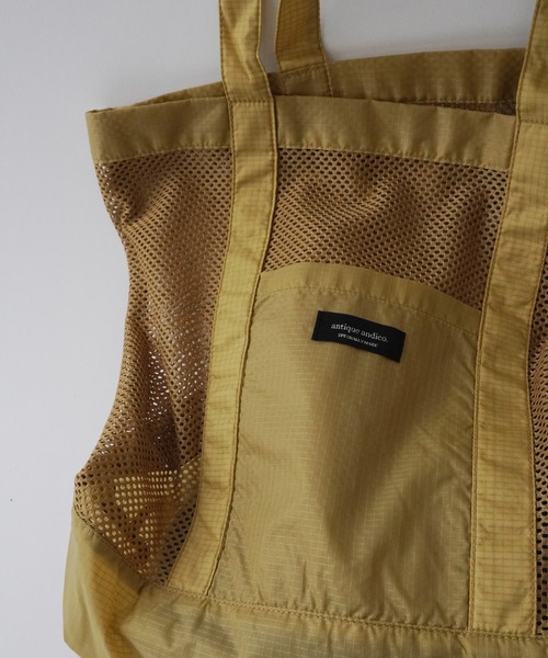 United Athle（ユナイテッドアスレ）の「【 UNITED ATHLE / ユナイテッドアスレ 】 antique andico ライトナイロン リップストップ メッシュ トートバッグ（トートバッグ・レディース・ベージュ/ブラック/カーキ・FREE）」の8枚目の写真