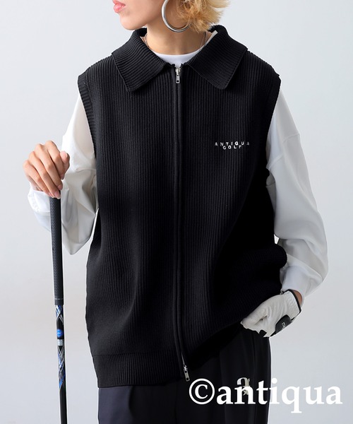 antiqua（アンティカ）の「スポンジニットベスト（ベスト・レディース・アイボリー/ブラック・M/L）」の2枚目の写真