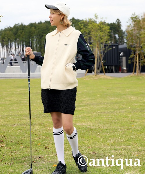 antiqua（アンティカ）の「スポンジニットベスト（ベスト・レディース・アイボリー/ブラック・M/L）」の10枚目の写真