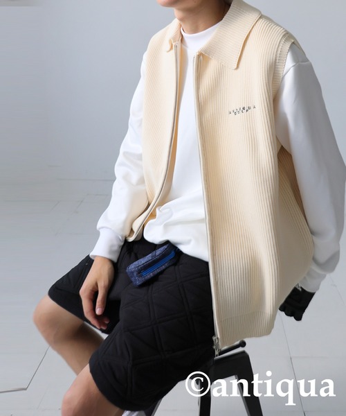 antiqua（アンティカ）の「スポンジニットベスト（ベスト・レディース・アイボリー/ブラック・M/L）」の13枚目の写真