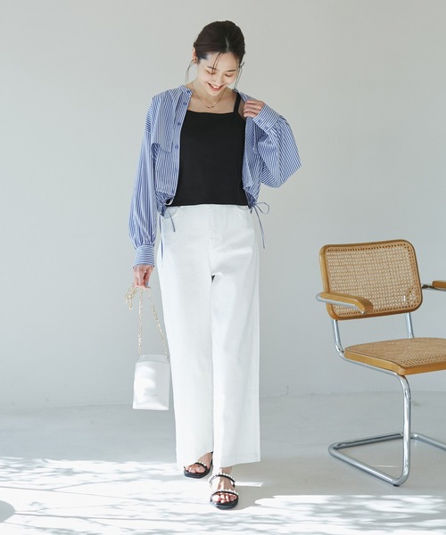 ROPE' PICNIC(ロペピクニック)の「クロップドテレコタンクインナー(タンクトップ・レディース・ブラック/グレー/ホワイト系その他/キナリ・38)」の5枚目の写真