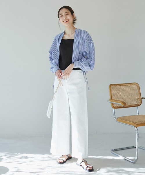 ROPE' PICNIC(ロペピクニック)の「クロップドテレコタンクインナー(タンクトップ・レディース・ブラック/グレー/ホワイト系その他/キナリ・38)」の6枚目の写真