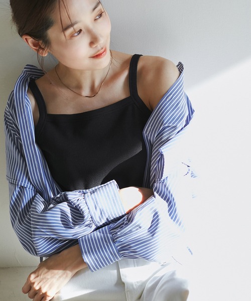 ROPE' PICNIC(ロペピクニック)の「クロップドテレコタンクインナー(タンクトップ・レディース・ブラック/グレー/ホワイト系その他/キナリ・38)」の9枚目の写真