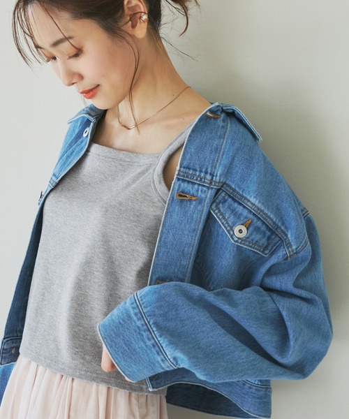 ROPE' PICNIC(ロペピクニック)の「クロップドテレコタンクインナー(タンクトップ・レディース・ブラック/グレー/ホワイト系その他/キナリ・38)」の12枚目の写真