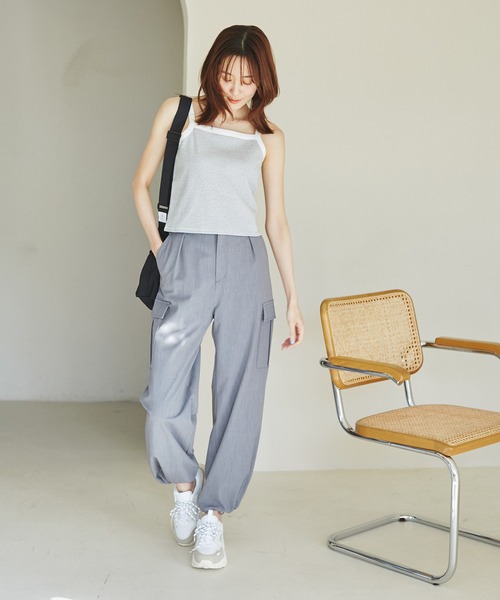 ROPE' PICNIC(ロペピクニック)の「クロップドテレコタンクインナー(タンクトップ・レディース・ブラック/グレー/ホワイト系その他/キナリ・38)」の14枚目の写真