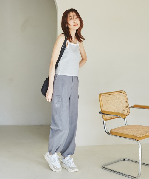 ROPE' PICNIC(ロペピクニック)の「クロップドテレコタンクインナー(タンクトップ・レディース・ブラック/グレー/ホワイト系その他/キナリ・38)」の15枚目の写真