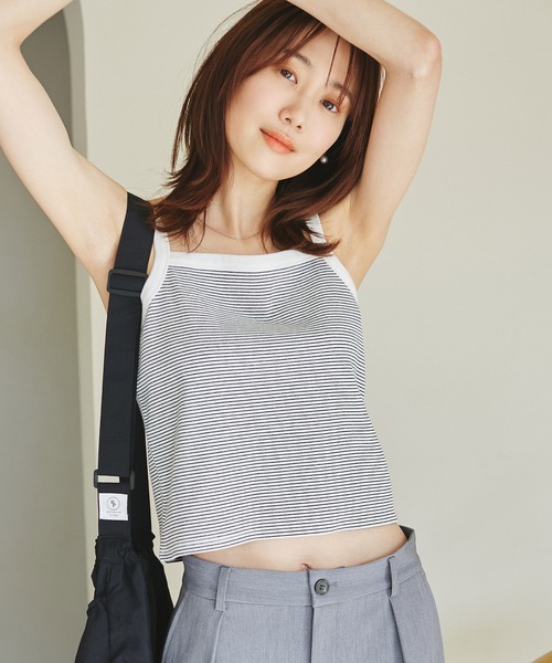 ROPE' PICNIC(ロペピクニック)の「クロップドテレコタンクインナー(タンクトップ・レディース・ブラック/グレー/ホワイト系その他/キナリ・38)」の16枚目の写真