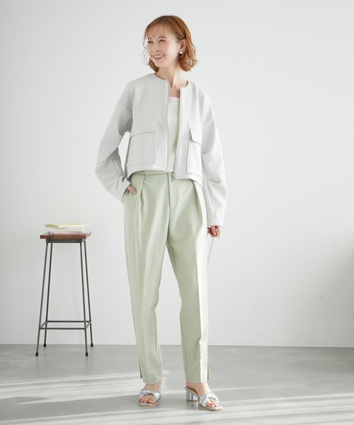 ROPE' PICNIC（ロペピクニック）の「カルゼフクレジャガードブルゾン（ブルゾン・レディース・ブラック/オフホワイト/ライトグレー・38）」の9枚目の写真