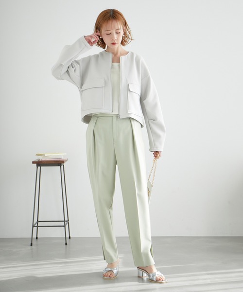 ROPE' PICNIC（ロペピクニック）の「カルゼフクレジャガードブルゾン（ブルゾン・レディース・ブラック/オフホワイト/ライトグレー・38）」の10枚目の写真