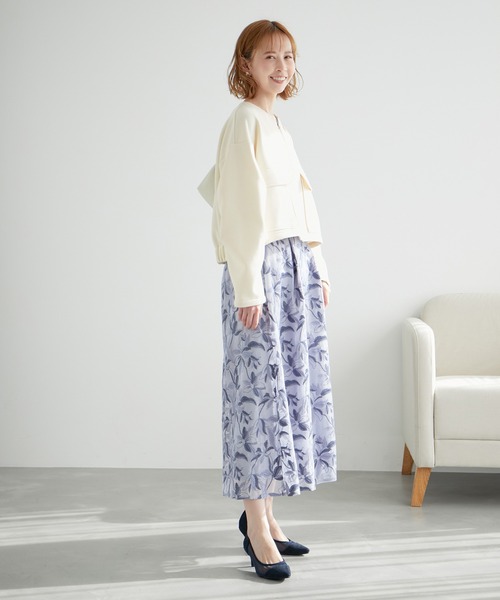 Cygne ジャガードブルゾン Fanny ホワイト 新品】cygne ジャガード ブルゾン Fanny ホワイト ショート丈