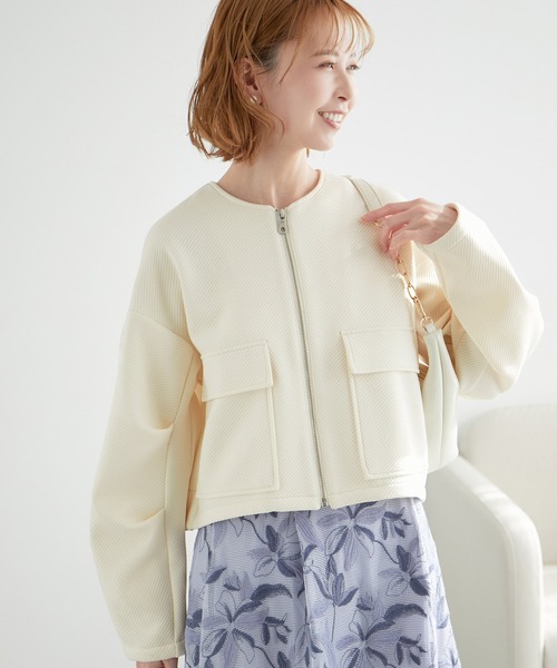 ROPE' PICNIC（ロペピクニック）の「カルゼフクレジャガードブルゾン（ブルゾン・レディース・ブラック/オフホワイト/ライトグレー・38）」の17枚目の写真