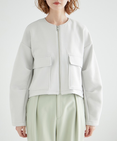 ROPE' PICNIC（ロペピクニック）の「カルゼフクレジャガードブルゾン（ブルゾン・レディース・ブラック/オフホワイト/ライトグレー・38）」の18枚目の写真