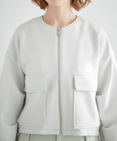 ROPE' PICNIC（ロペピクニック）の「カルゼフクレジャガードブルゾン（ブルゾン・レディース・ブラック/オフホワイト/ライトグレー・38）」の21枚目の写真