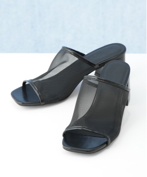NANO universe（ナノユニバース）の「チャンキーヒールメッシュサンダル（サンダル・レディース・ブラック/イエロー・36/37/38）」の9枚目の写真