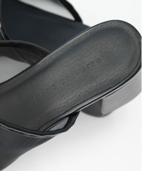 NANO universe（ナノユニバース）の「チャンキーヒールメッシュサンダル（サンダル・レディース・ブラック/イエロー・36/37/38）」の3枚目の写真