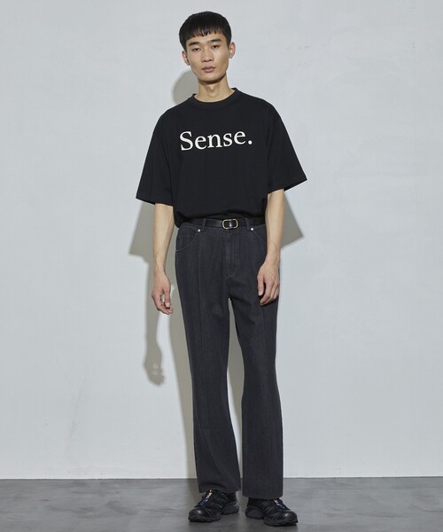 Firsthand（ファーストハンド）の「Firsthand/ファーストハンド オゾン加工ブラックデニム / センタープレス フレアデニムパンツ（デニムパンツ・メンズ・ブラック・MEDIUM/LARGE）」の2枚目の写真