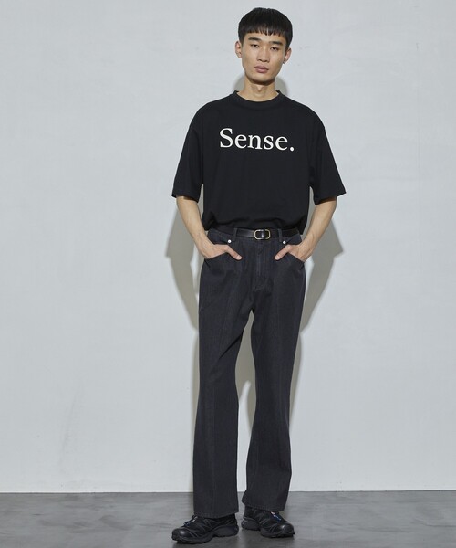 Firsthand（ファーストハンド）の「Firsthand/ファーストハンド オゾン加工ブラックデニム / センタープレス フレアデニムパンツ（デニムパンツ・メンズ・ブラック・MEDIUM/LARGE）」の3枚目の写真