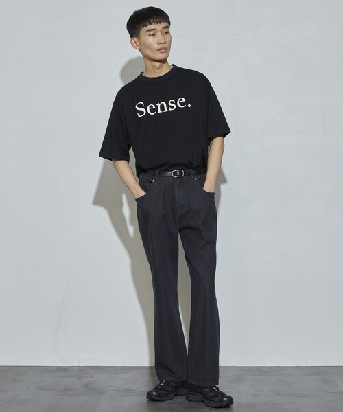 Firsthand（ファーストハンド）の「Firsthand/ファーストハンド オゾン加工ブラックデニム / センタープレス フレアデニムパンツ（デニムパンツ・メンズ・ブラック・MEDIUM/LARGE）」の4枚目の写真