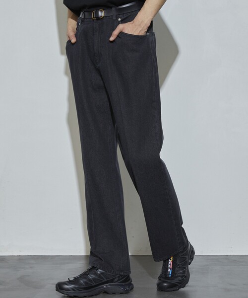 Firsthand（ファーストハンド）の「Firsthand/ファーストハンド オゾン加工ブラックデニム / センタープレス フレアデニムパンツ（デニムパンツ・メンズ・ブラック・MEDIUM/LARGE）」の10枚目の写真