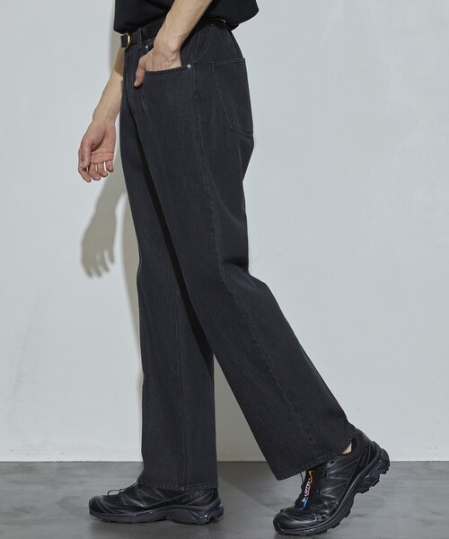 Firsthand（ファーストハンド）の「Firsthand/ファーストハンド オゾン加工ブラックデニム / センタープレス フレアデニムパンツ（デニムパンツ・メンズ・ブラック・MEDIUM/LARGE）」の11枚目の写真