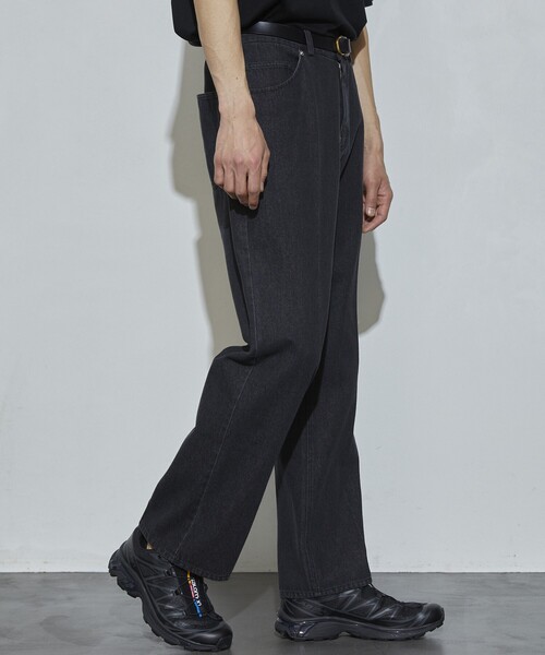 Firsthand（ファーストハンド）の「Firsthand/ファーストハンド オゾン加工ブラックデニム / センタープレス フレアデニムパンツ（デニムパンツ・メンズ・ブラック・MEDIUM/LARGE）」の13枚目の写真