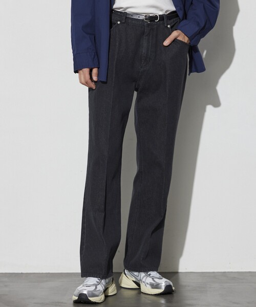 Firsthand（ファーストハンド）の「Firsthand/ファーストハンド オゾン加工ブラックデニム / センタープレス フレアデニムパンツ（デニムパンツ・メンズ・ブラック・MEDIUM/LARGE）」の15枚目の写真