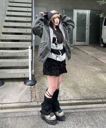 FANCY CLUB | 韓国ブランド NASTY FANCY CLUB ナスティーファンシークラブ PUFF SWEAT CANCAN MINI SKIRT ティアードスカート ミニスカート フリルスカート スウェットスカート ショート丈スカート 韓国ファッション 韓国ストリート ストリートファッション スポーツミックス(スカート)