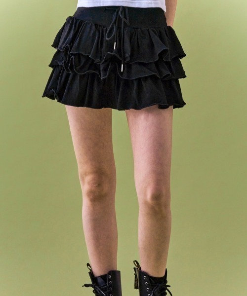 FANCY CLUB（ファンシークラブ）の「【FANCY CLUB】PUFF SWEAT CANCAN MINI SKIRT（スカート・レディース・ブラック/杢グレー・ONE SIZE）」の7枚目の写真