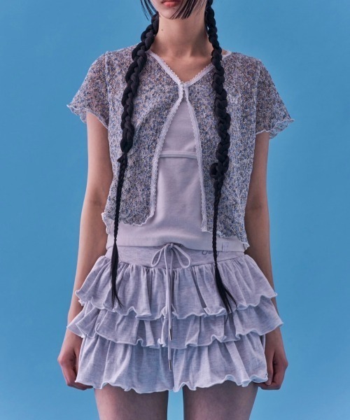 FANCY CLUB（ファンシークラブ）の「【FANCY CLUB】PUFF SWEAT CANCAN MINI SKIRT（スカート・レディース・ブラック/杢グレー・ONE SIZE）」の16枚目の写真