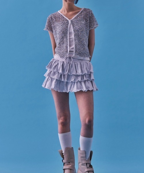 FANCY CLUB（ファンシークラブ）の「【FANCY CLUB】PUFF SWEAT CANCAN MINI SKIRT（スカート・レディース・ブラック/杢グレー・ONE SIZE）」の14枚目の写真