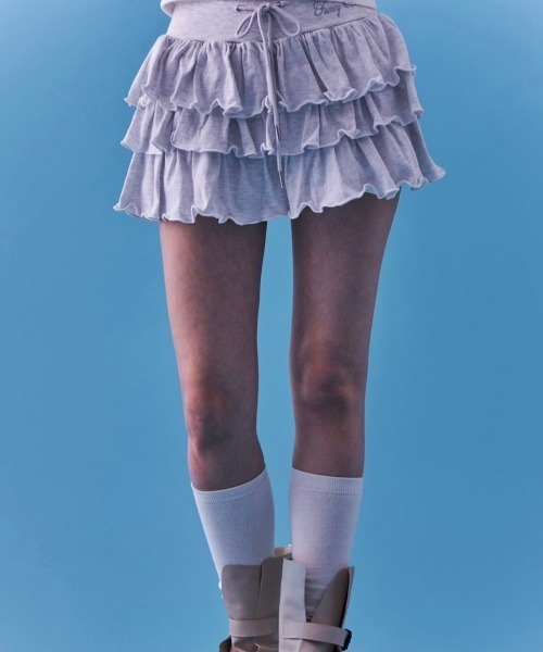 ☆FANCY CLUB☆PUFF SWEAT CANCAN MINI SKIRT FANCY CLUB] PUFF SWEAT CANCAN MINI SKIRT_(MELANGE)_F24QD874
