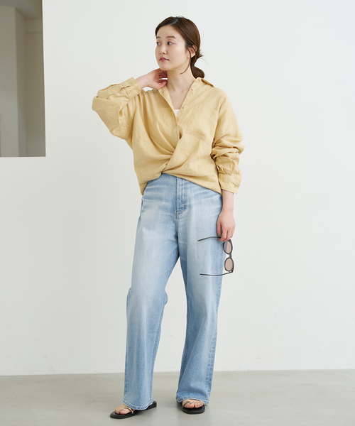 IENA YANUK ルーズストレート”JOAN” グレーデニム　22 ルーズストレート
