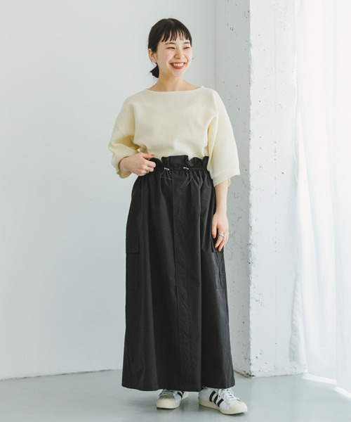 ITEMS URBANRESEARCH（アイテムズ アーバンリサーチ）の「ドロストカーゴスカート（スカート・レディース・ブラック/カーキ・FREE）」の5枚目の写真