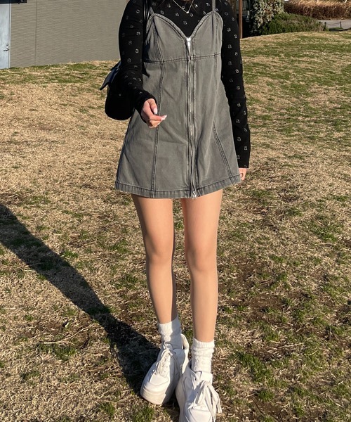 RiLi(リリ)の「デニムビスチェミニワンピ【RL】(ワンピース・レディース・グレー/ブルー・FREE)」の8枚目の写真