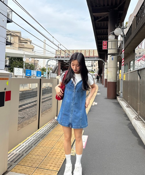 RiLi(リリ)の「デニムビスチェミニワンピ【RL】(ワンピース・レディース・グレー/ブルー・FREE)」の7枚目の写真