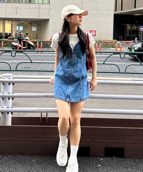 RiLi(リリ)の「デニムビスチェミニワンピ【RL】(ワンピース・レディース・グレー/ブルー・FREE)」の4枚目の写真